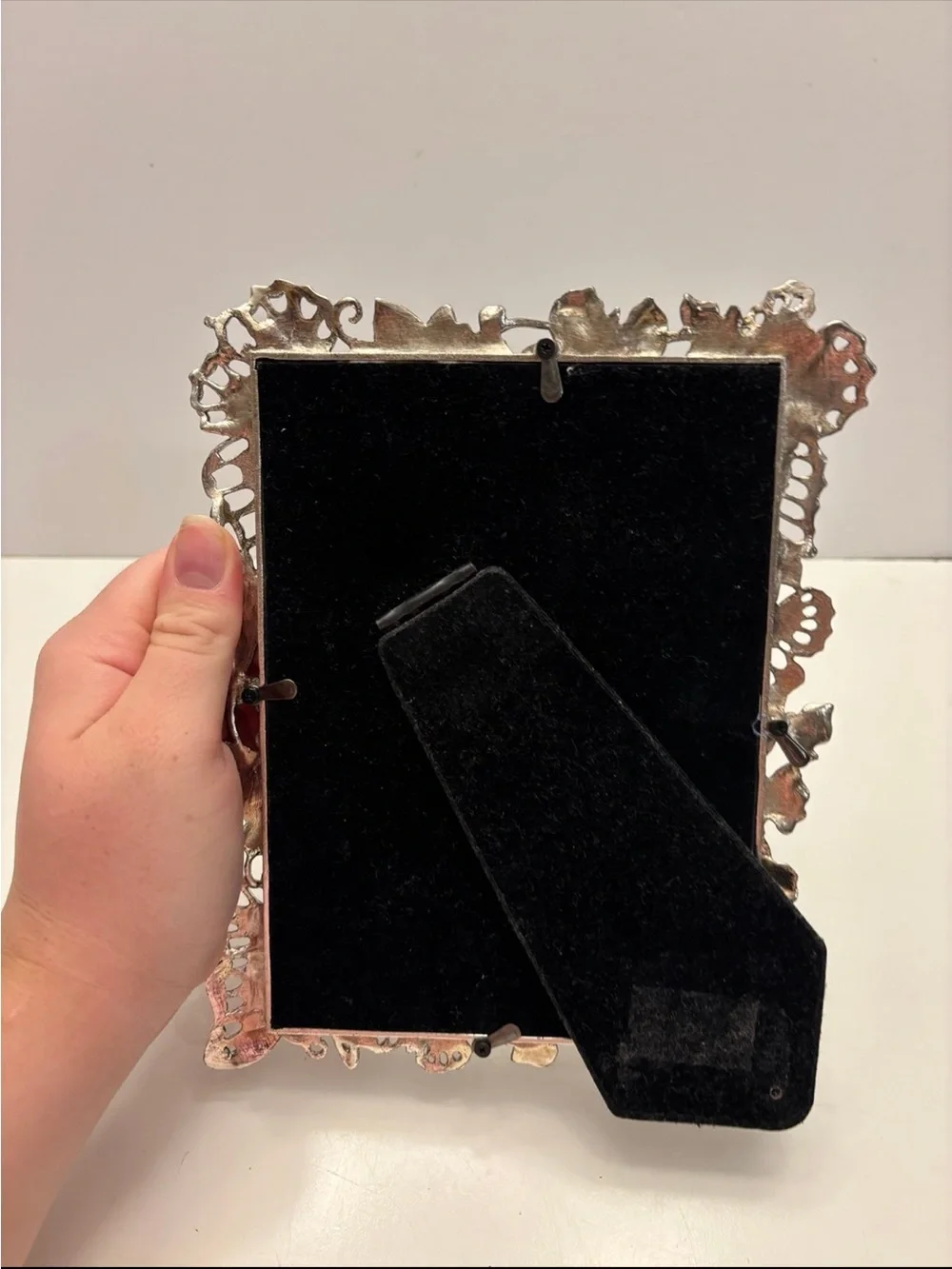 Vintage Butterfly Picture Frame Silver Metal Ornate Vintage Style
